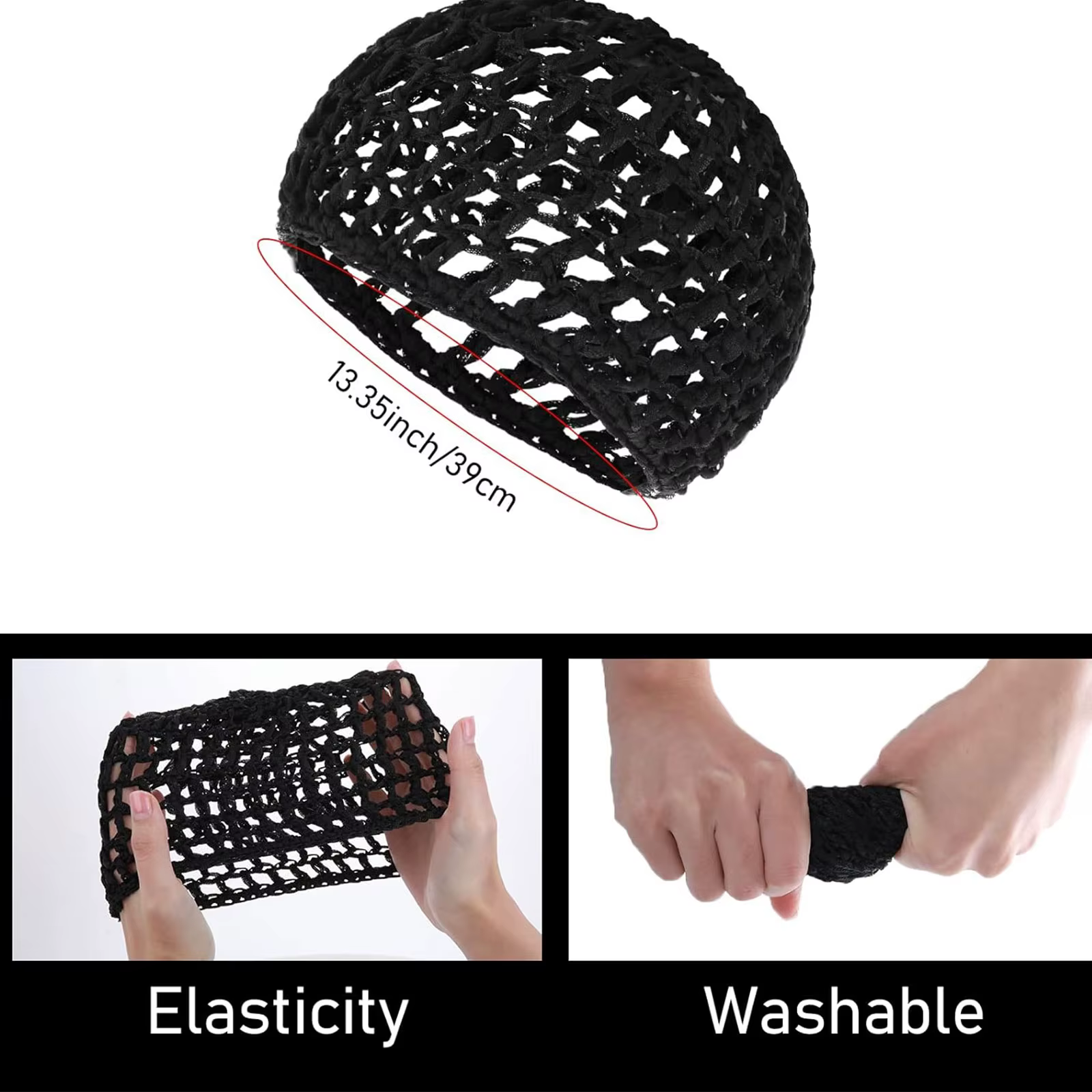 Filets à cheveux en maille colorée pour dormir, bonnet de couchage au Crochet, couvre-chef Long et b