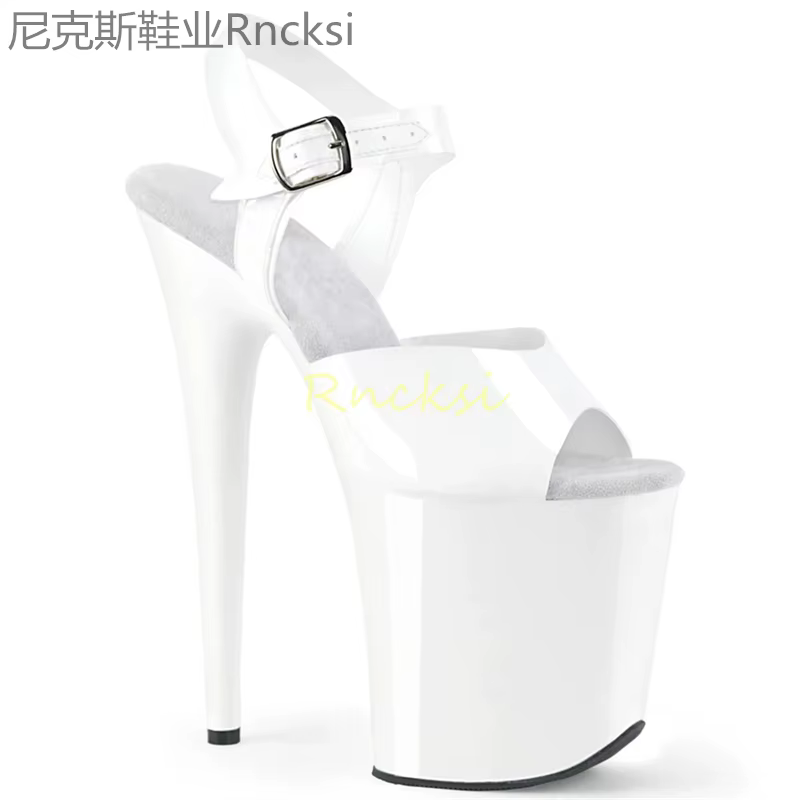Sandales à talons hauts noirs pour femmes, à un bouton, à la mode, sexy, nouveau style d'été, 23cm