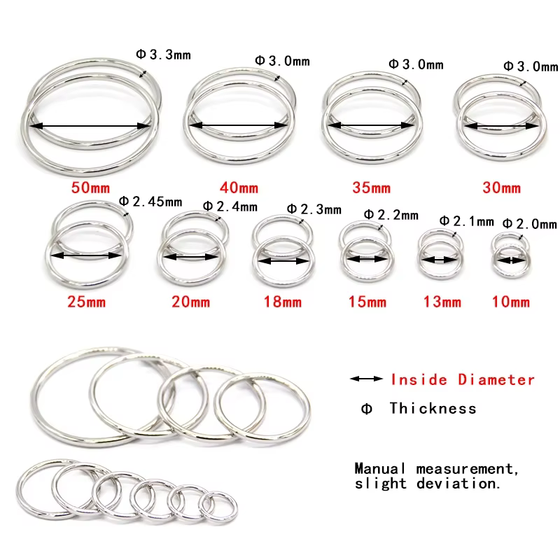 HENGC – grandes boucles rondes en métal, anneau torique, fermoir Web pour ceinture en cuir, chaussur