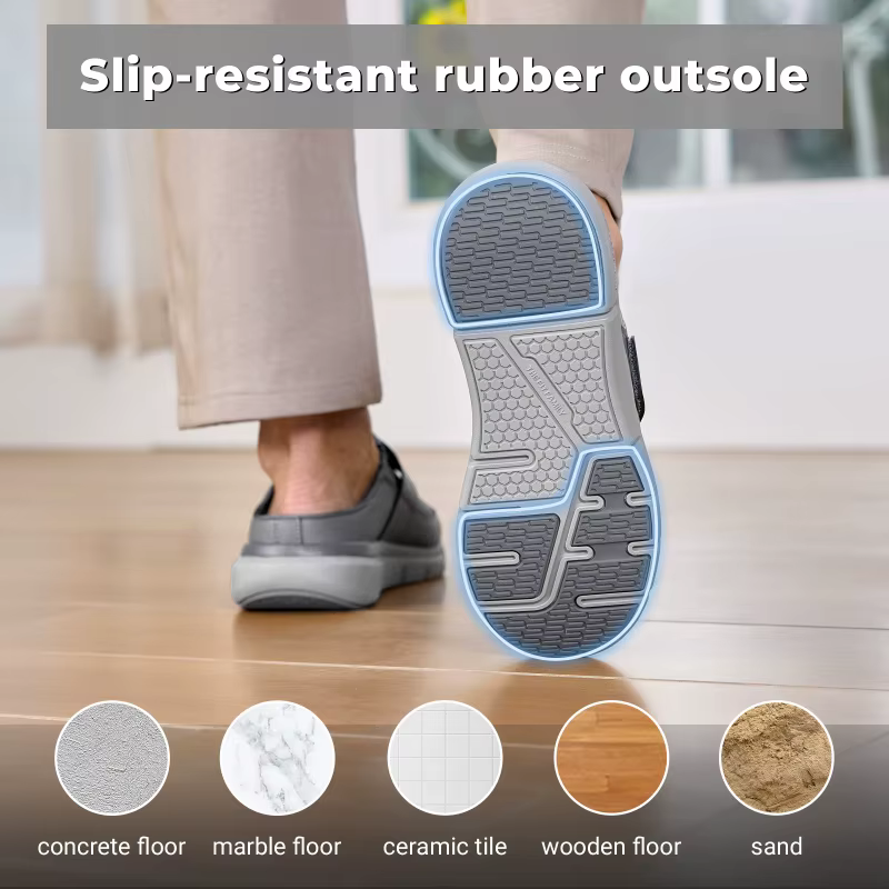 FitVille pantoufles larges pour hommes Mules à enfiler sabots pour pieds gonflés sangle réglable int