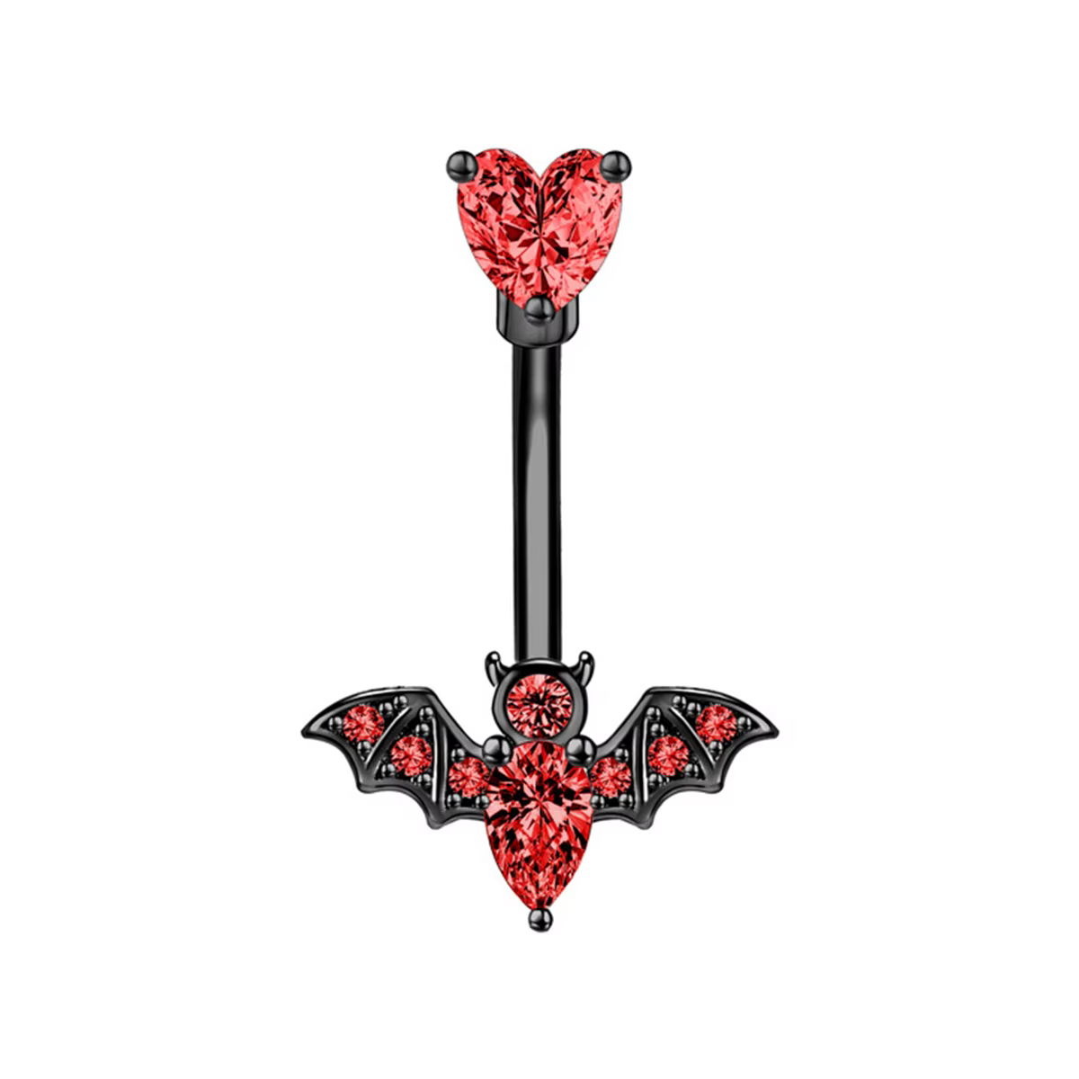 Gothique Punk Zircon chauve-souris nombril Piercing anneau de ventre haltère boucles d'oreilles nomb