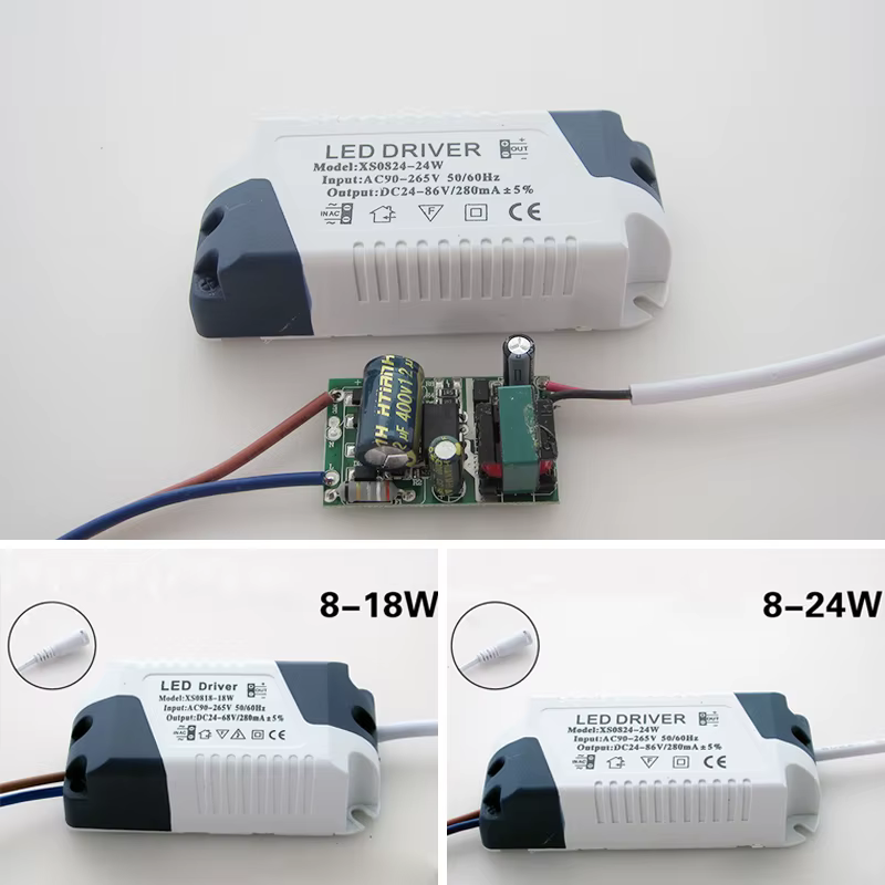 Pilote LED 280mA 8-24W AC 110V 220V à DC 24V, transformateur d'éclairage, panneau de plafonnier, ada