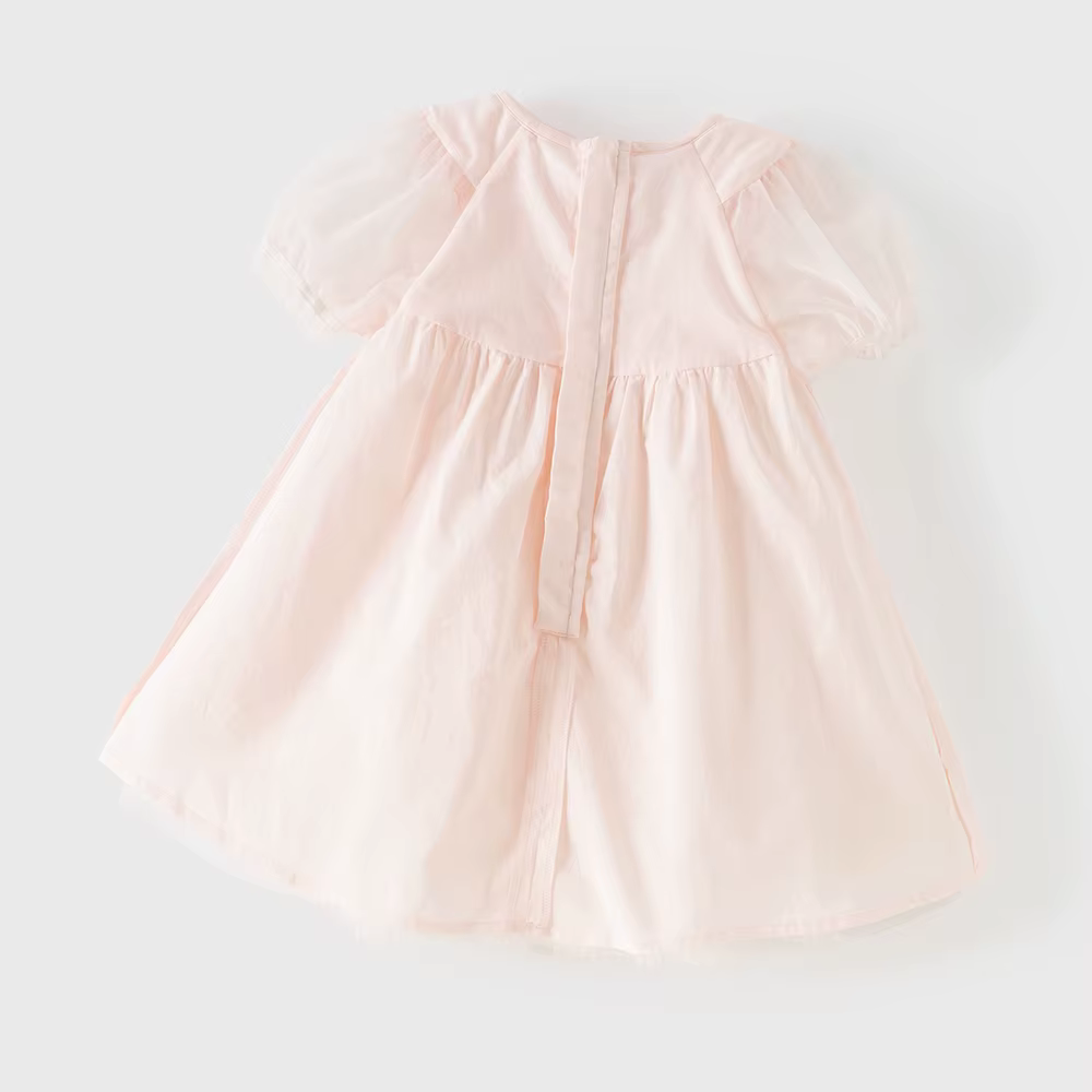 Robe en maille pour enfants Dave Bella, robe de princesse brodée, robe d'été à manches courtes pour 