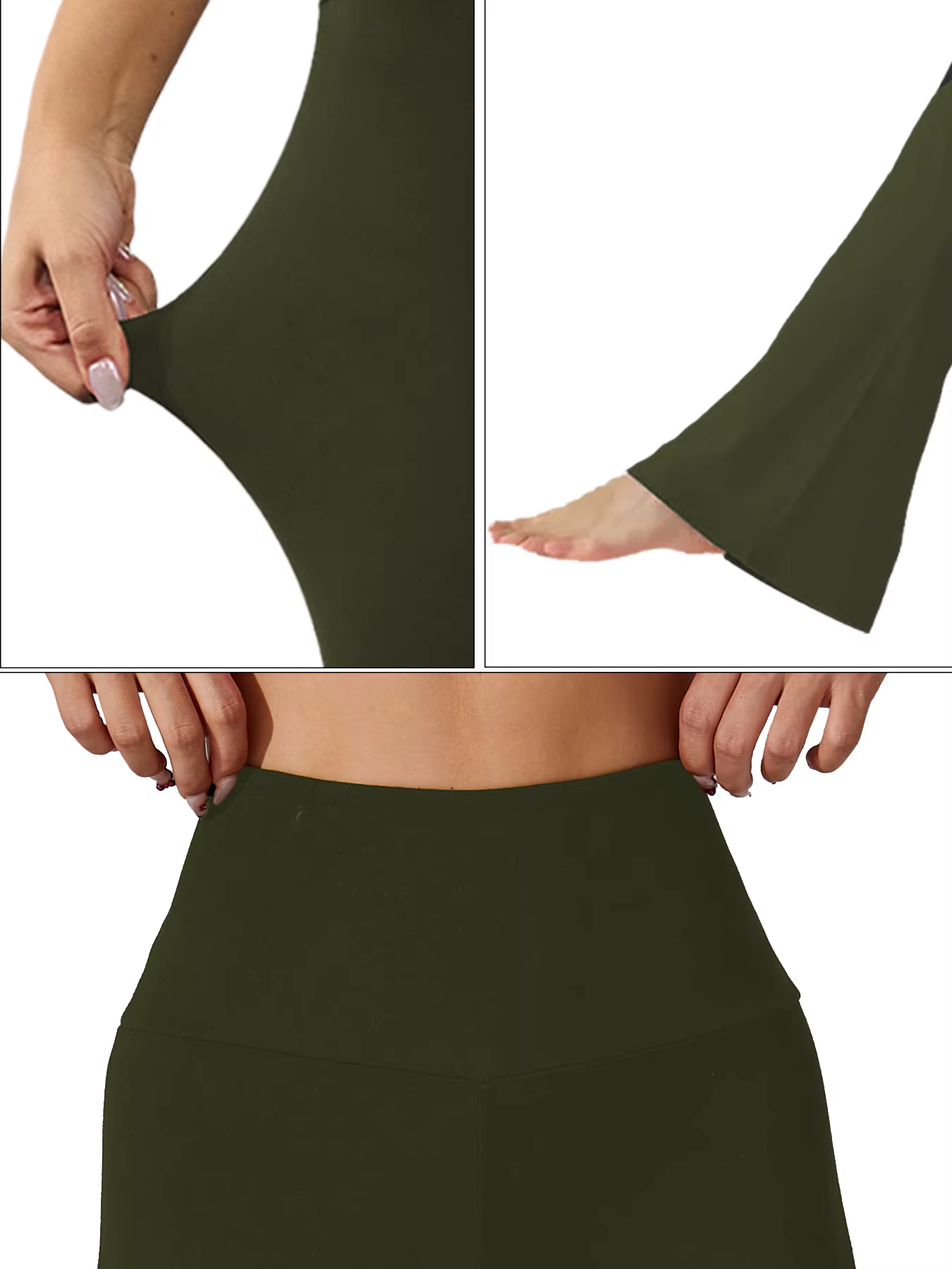 Pantalon évasé super doux pour femme, taille haute, effet ventre plat, legging de yoga et d'entraîne