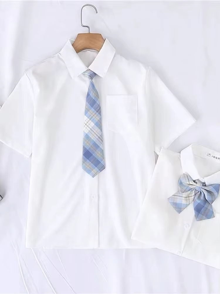 JMPRS – chemise blanche d'été pour femmes, manches courtes, Style JK Preppy, japon, filles, hauts Ha