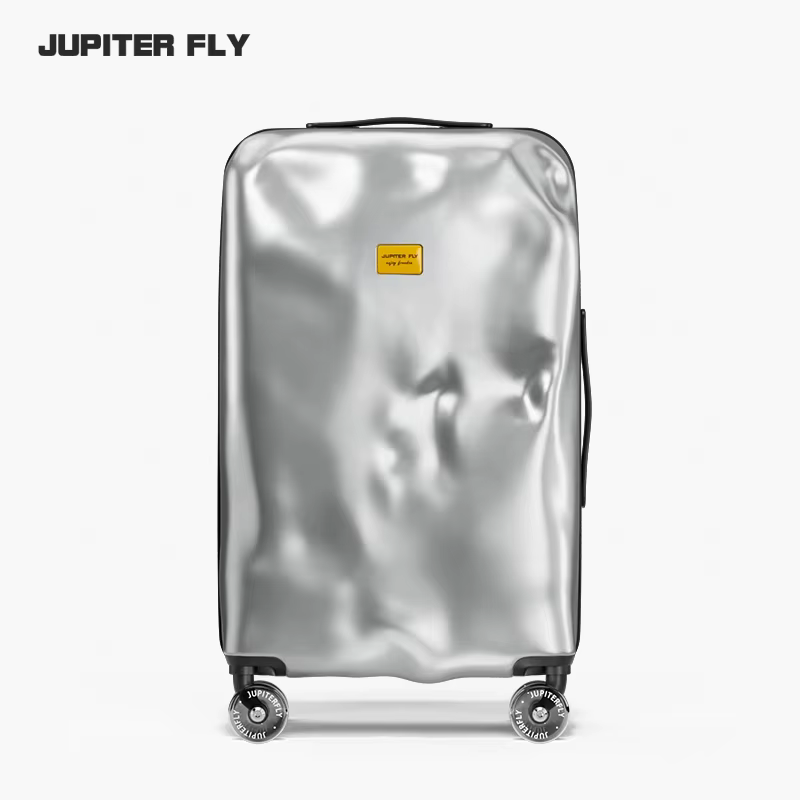 Valise à roulettes, Design créatif irrégulier et endommagé, tendance rétro, avec roue rotative de pa