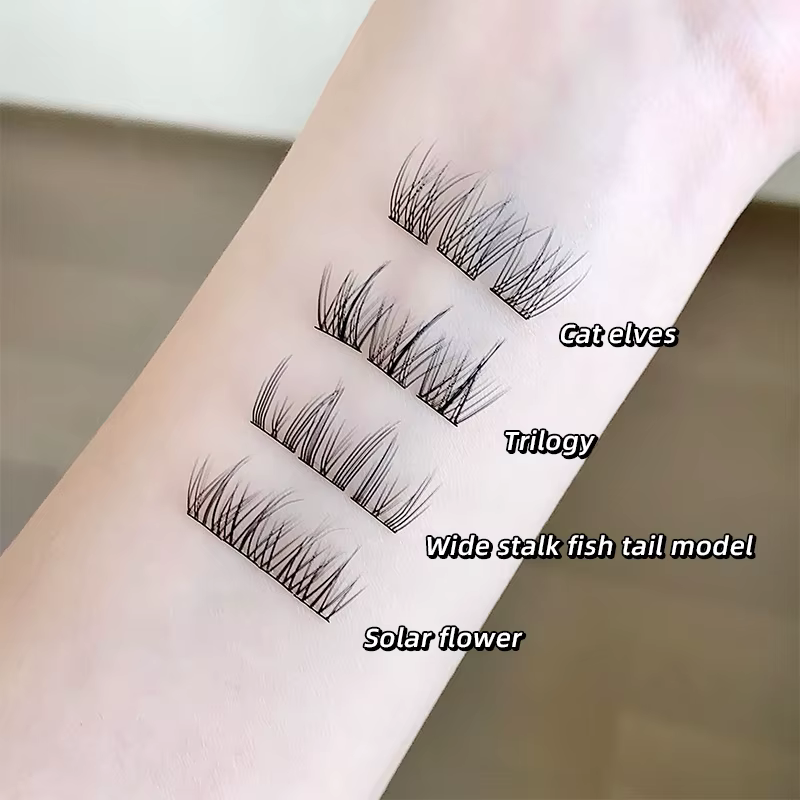 Gegebear grande capacité sans colle faux cils tournesol naturel épais C Curling cils segmentés adapt