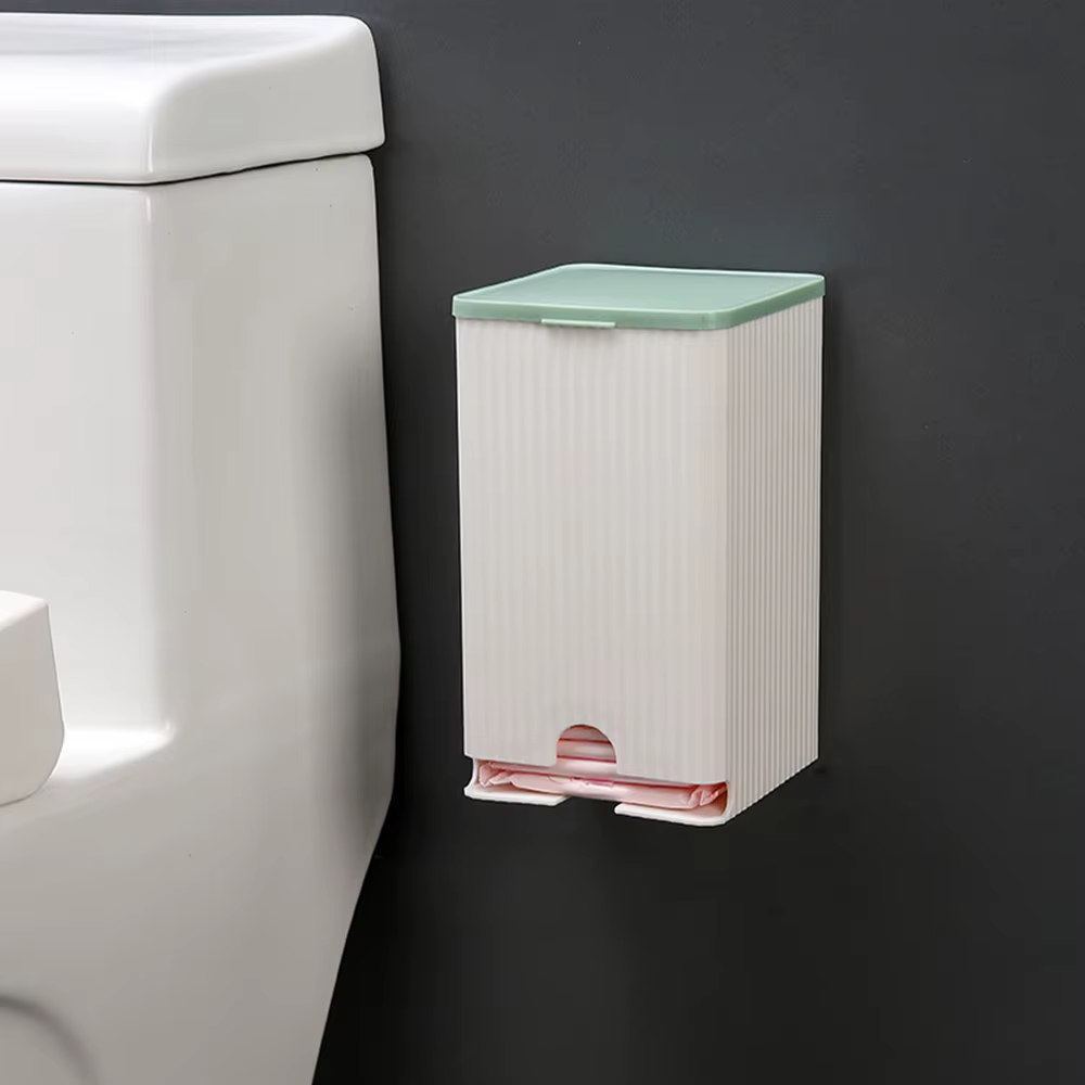 Petite boîte de rangement murale anti-poussière pour serviettes hygiéniques, couvercle rabattable mu