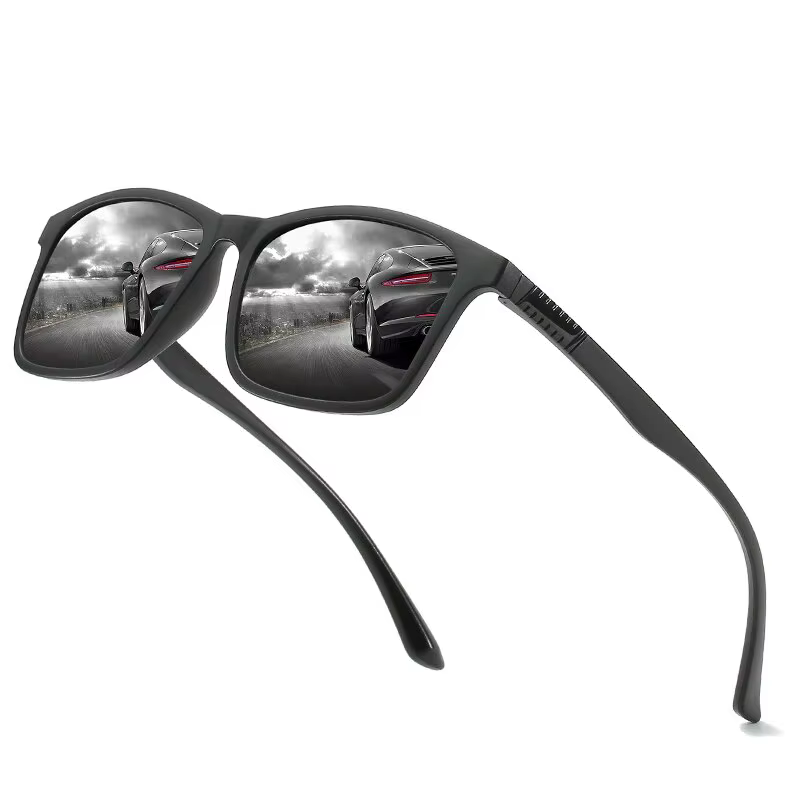 Lunettes de soleil de luxe pour hommes, monture carrée vintage ultra-légère, pour la conduite et la 