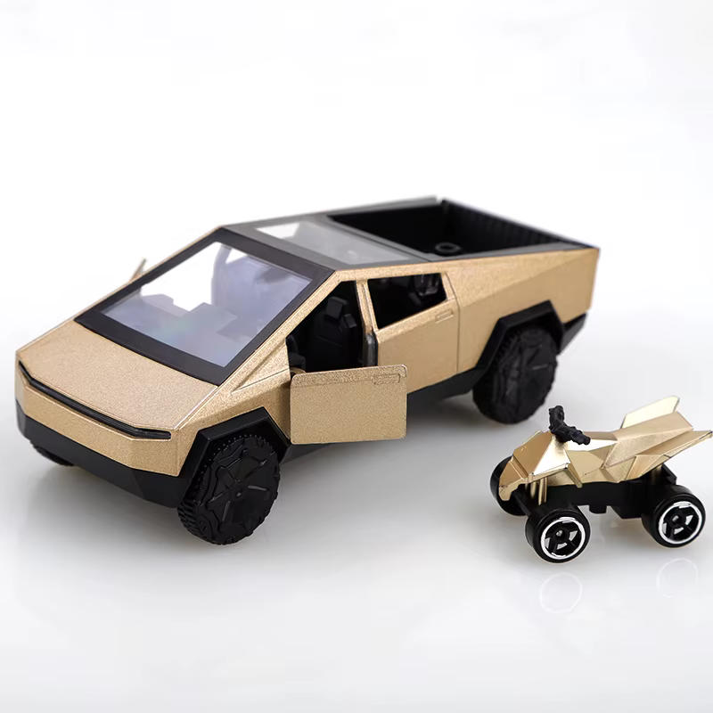 (Bagagé) Collection de voitures à tirer CyberTruck en alliage 1:36 pour garçons et enfants, une gran