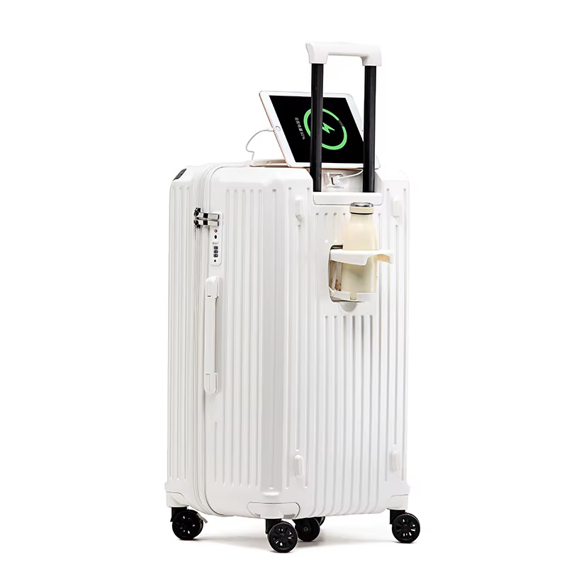 Porte-gobelet de grande capacité pour femmes et filles, valise à bagages, chargement USB, bagage à m