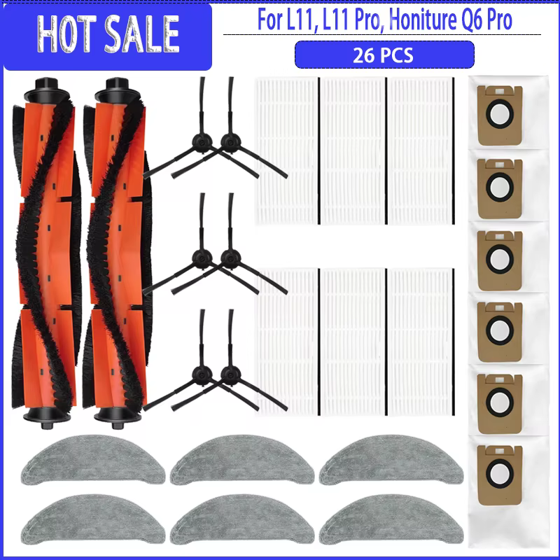 Sac à poussière pour vadrouille, filtre à brosse latérale principale, pour Imou L11 /L11 Pro /Honitu