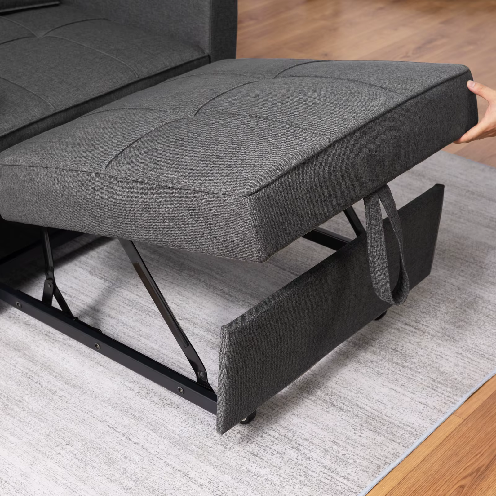 HORGgland O-Canapé-lit simple avec 3 inclinaisons réglables, fauteuil convertible, chaise longue ner