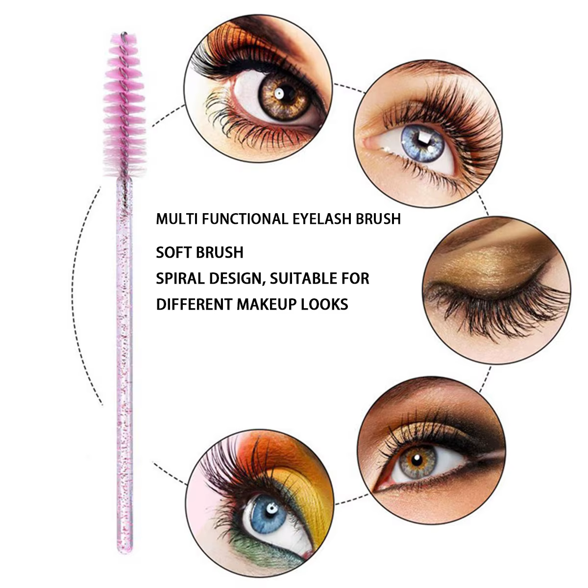 500 pièces brosses à cils Kits de brosses d'extension de cils outil de maquillage pour cils baguette