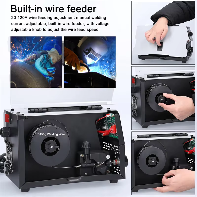 Machine à souder MIG MMA 2 en 1, soudeur à onduleur IGBT DC, alimentation automatique des fils, soud