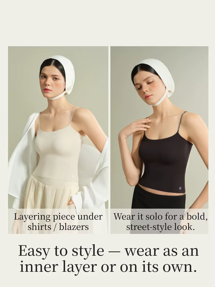 SUJIIN Débardeurs Cami d'été sans coutures à bretelles ornées de strass pour femmes 2026 – Camisole 