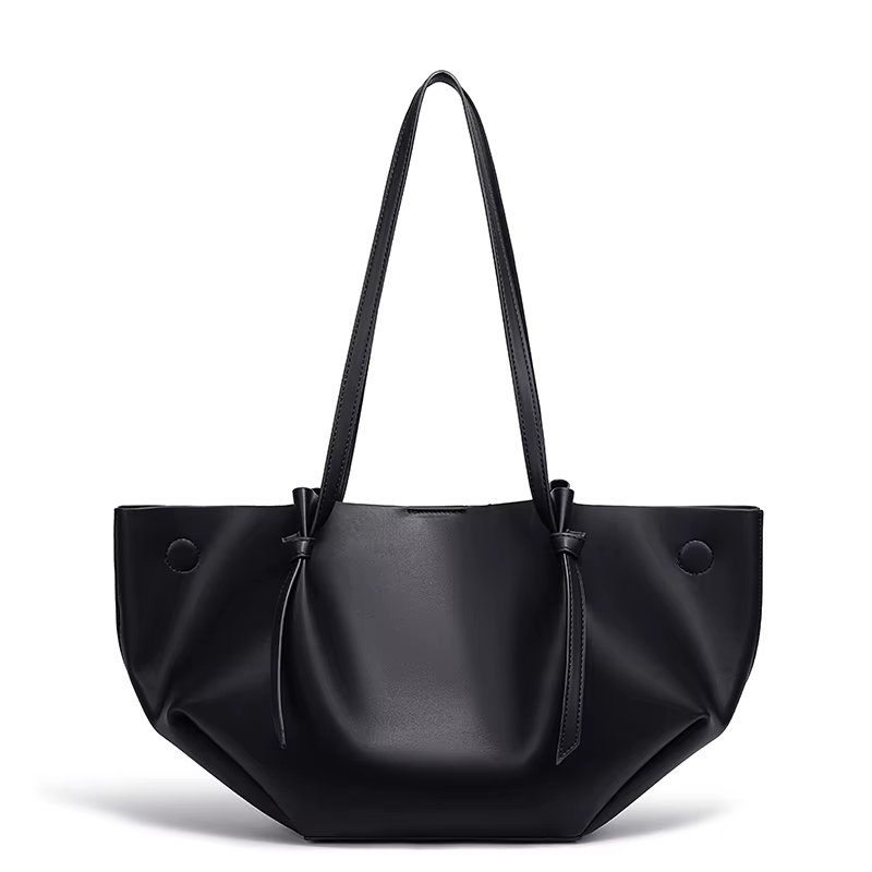 Sac fourre-tout pour femme de grande capacité, sac à main à bandoulière plissé doux avec un petit sa