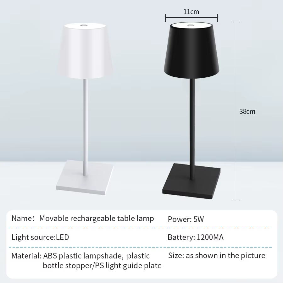 Lampe LED de Table Rechargeable avec Joli Tactile, Éclairage d'Ambiance Décoratif, 3 Intensité Régla