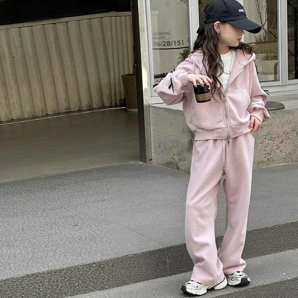 Bear Leader – ensemble pour filles, mode coréenne, décoration avec nœud rose, manches longues, ferme