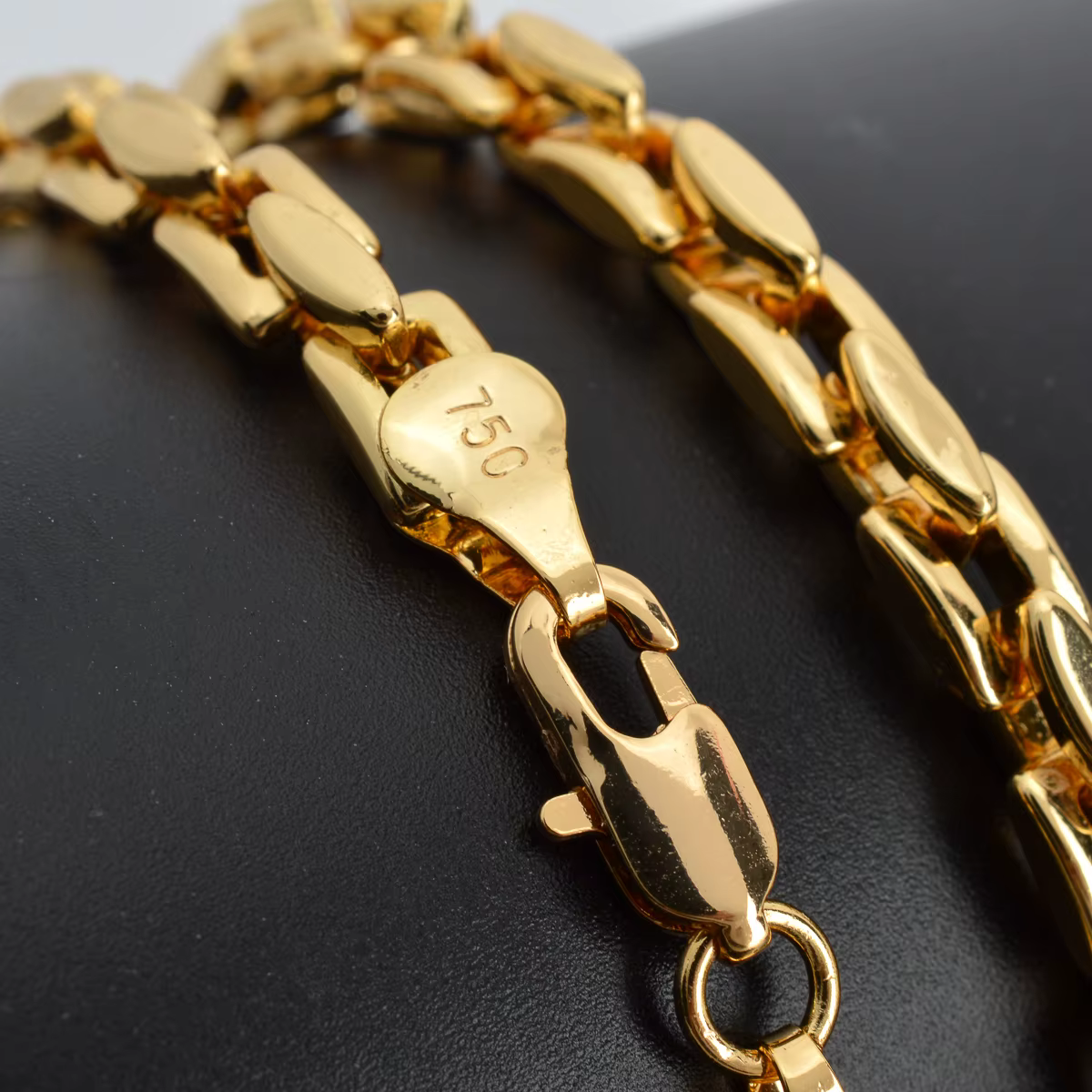 Collier chaîne à maillons hip hop plaqué or 18 carats pour femmes et hommes, ras du cou de couleur o