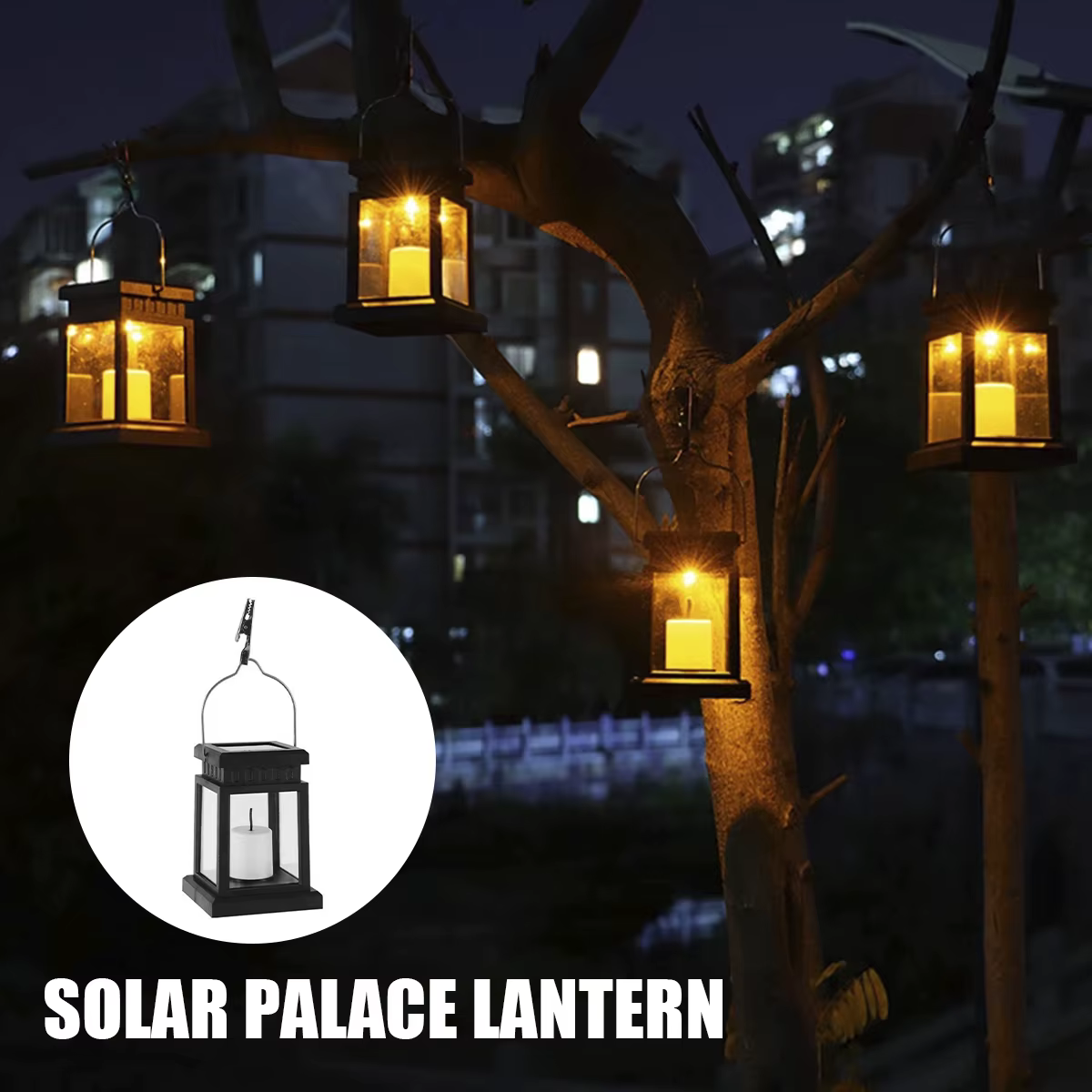 Lanterne à bougie solaire étanche IP44, marche/arrêt automatique, lumière de paysage, jardin, chemin