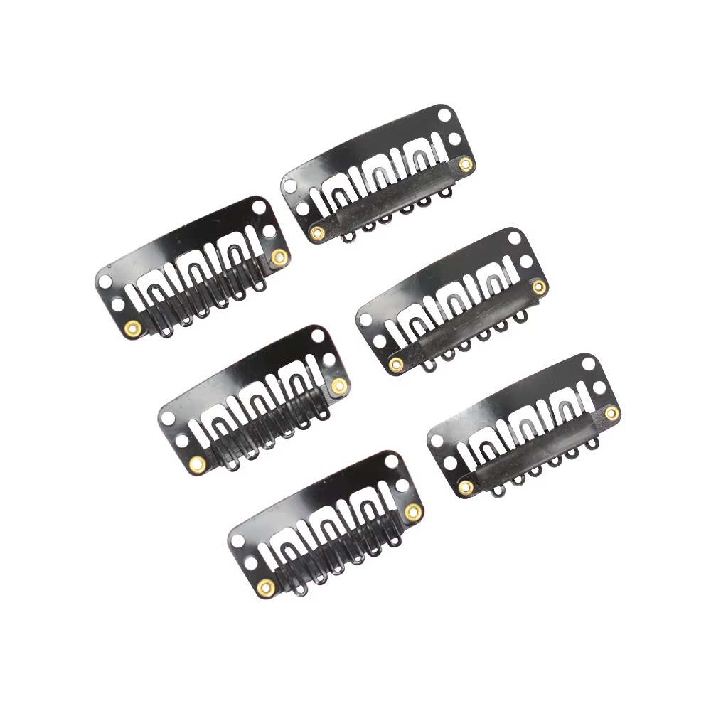 Clips de perruques en forme de U de 32mm, 20 pièces, avec dos en silicone pour Extensions de cheveux
