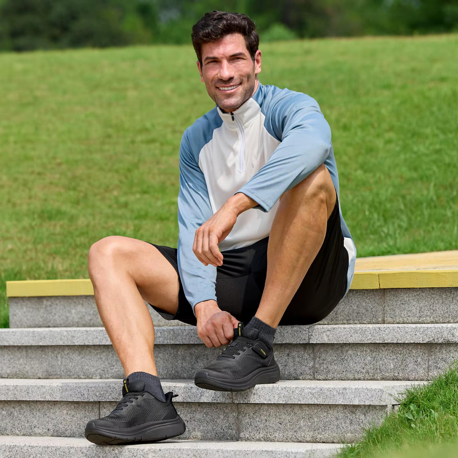 FitVille – chaussures de marche larges pour hommes, chaussures de course légères, baskets avec souti