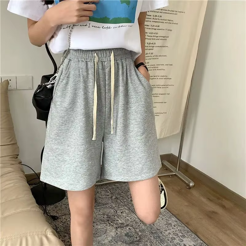 Shorts d'été en pur coton American Street pour femmes, amples et décontractés, shorts sportifs à jam