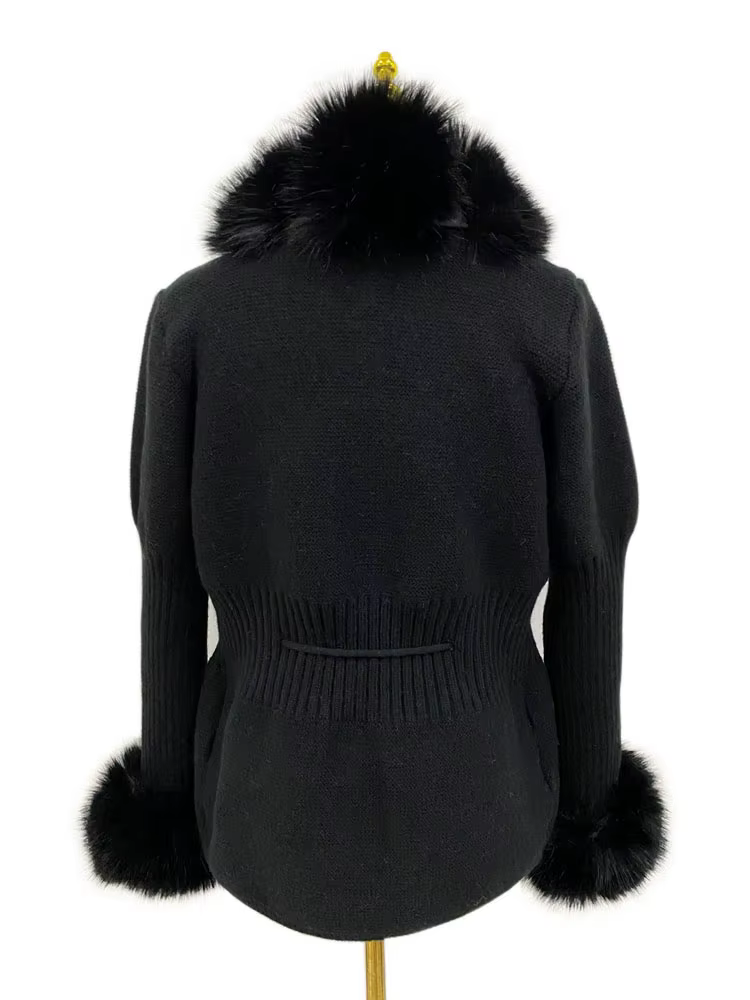 ZADORIN luxe fourrure Cardigan tricot hiver pull femmes élégant détachable fourrure ceinture blanc r
