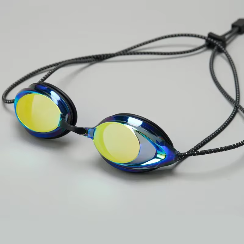 Nouvelles lunettes de natation tête de corde avec couleur vive galvanisées lunettes imperméables et 