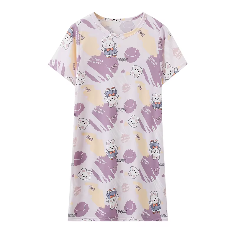 Jupe droite pour enfants, jolie et douce, confortable, maison, décontractée, col rond, grande taille