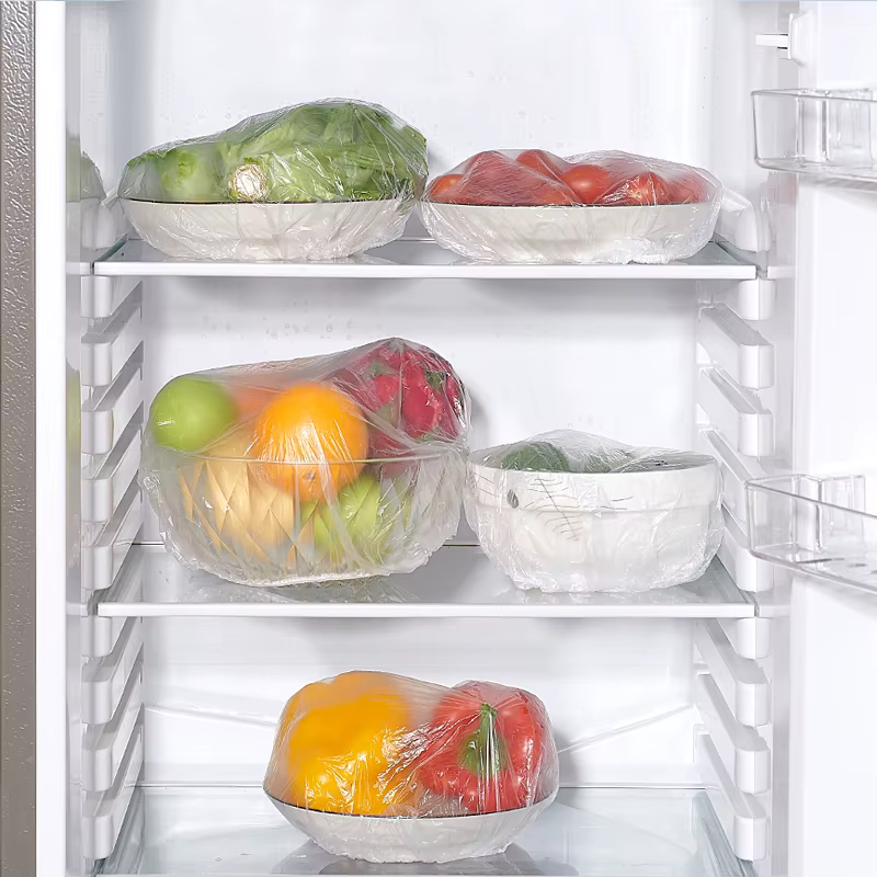Couvercle alimentaire jetable réutilisable, enveloppe en plastique, couvercles alimentaires élastiqu