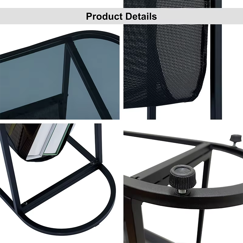 Petites Tables d'Appoint promenales en Verre, Petit Espace de Salon avec Magazines, Espace de Rangem