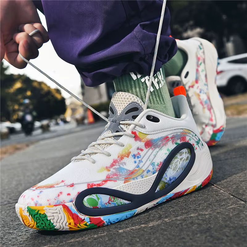 Chaussures de basket-ball pour hommes, respirantes, antidérapantes, portables, pour course à pied, e