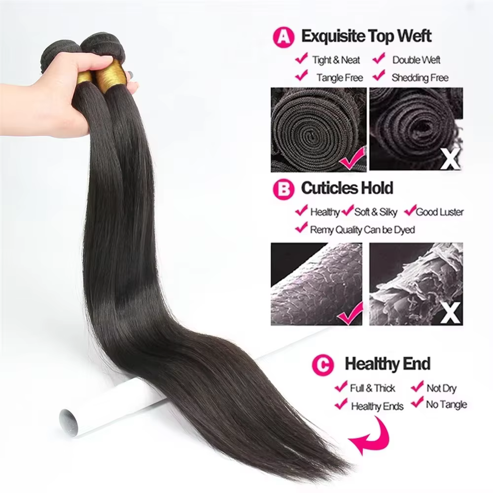 BINF Hair Wholesale – Offre Spéciale : Lots de Cheveux Humains Brésiliens 100% Naturels, Raides comm