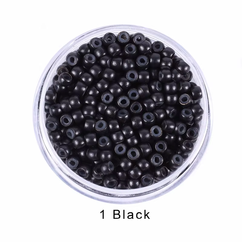 500 pièces perles d'anneau en cuivre 3.0mm nano perles d'anneau doublées de silicone micro pour exte
