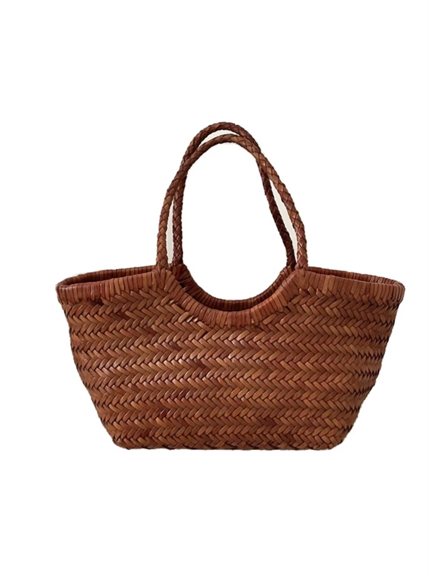 Sac tissé en cuir de vachette fait main français, sac cabas vintage à bandoulière unique, sac de cou