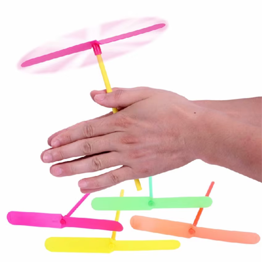 Jouets d'extérieur traditionnels classiques en plastique, 50 pièces, hélice libellule en bambou, jou