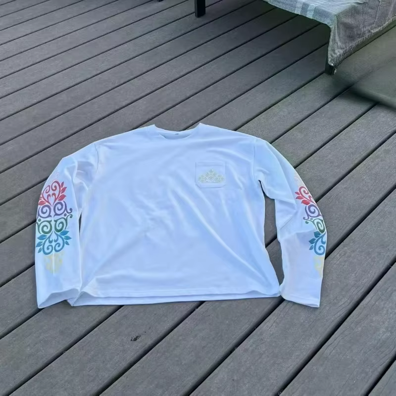 Nouveau pull Y2K tendance et polyvalent à manches longues, imprimé floral et feuilles, style rétro H