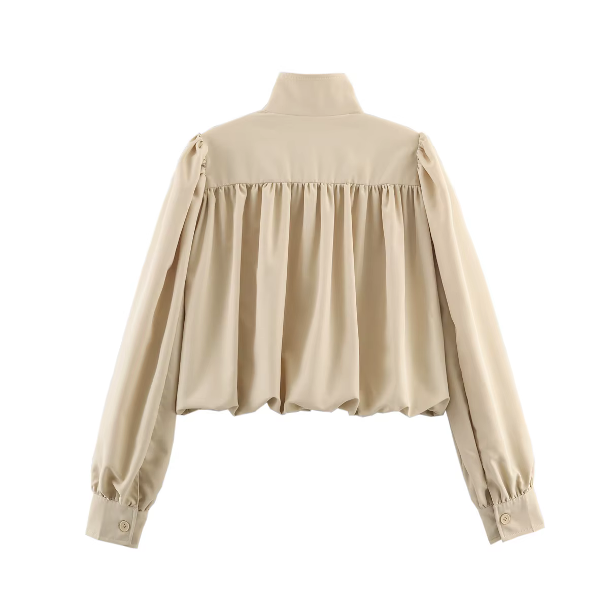 Zevity – manteau court chic à plis pour femmes, veste décontractée rétro à manches longues, vêtement