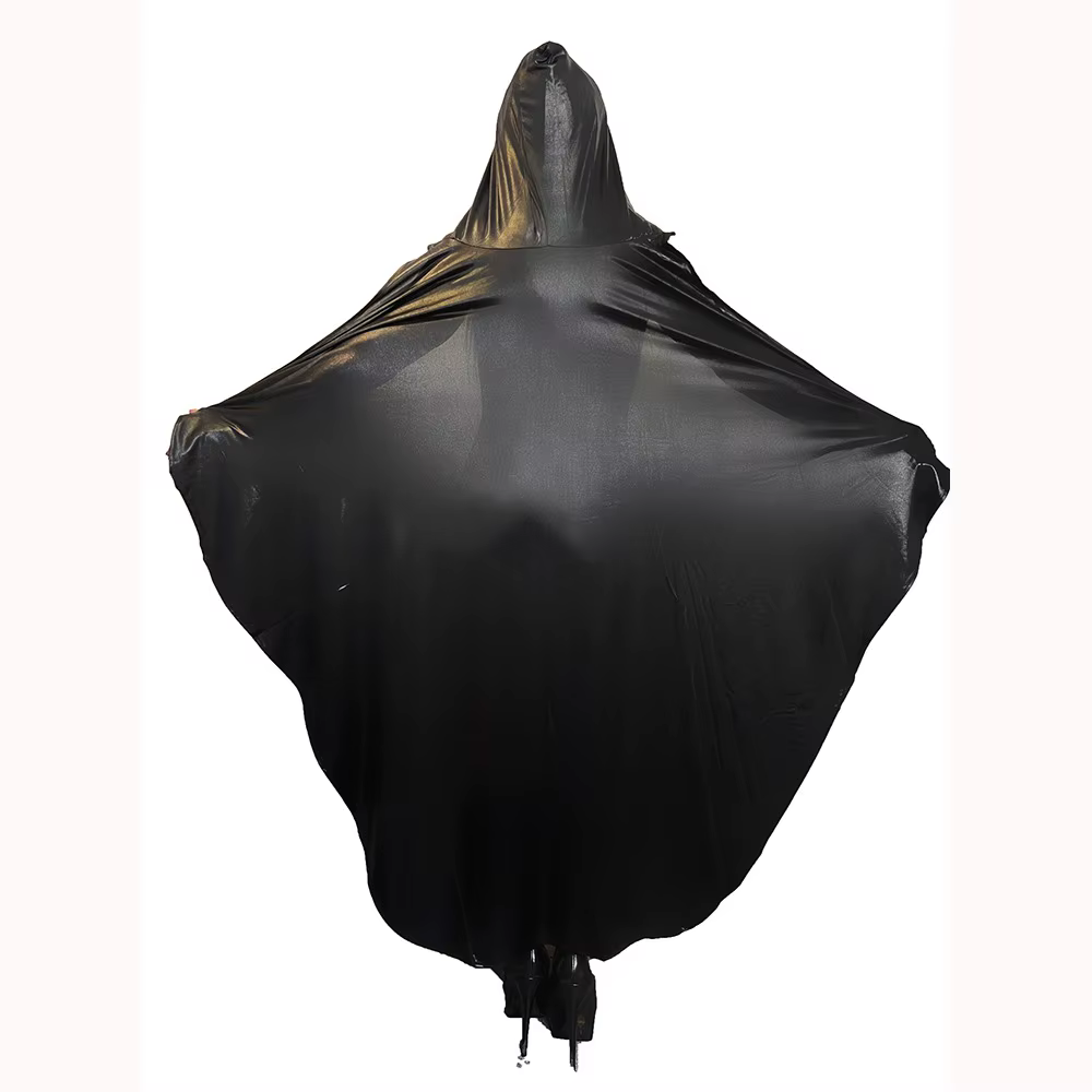 Combinaison en cuir pour femme costume d'halloween cape batman combinaison évidée look mouillé cospl