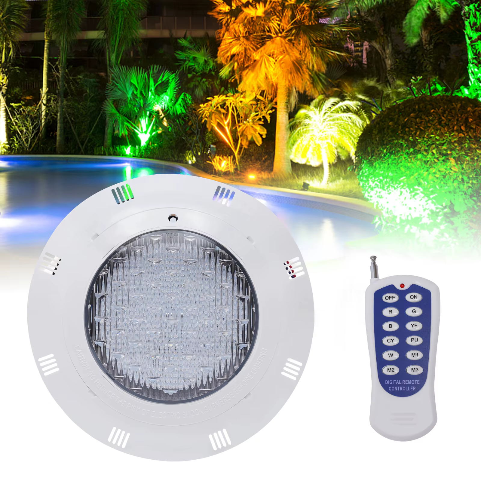 Lampe LED sous-marine pour piscine, imperméable conforme à la norme IP68, RVB, disponible en 7 coule