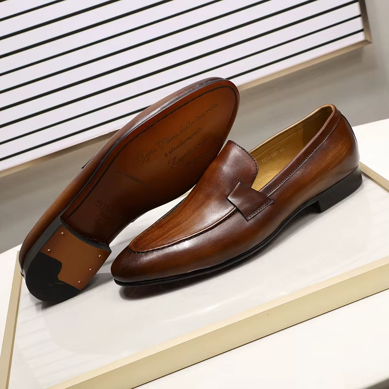 Mocassins pour hommes, Style automne et été, pour fête de mariage, danse, noir, marron, cuir véritab