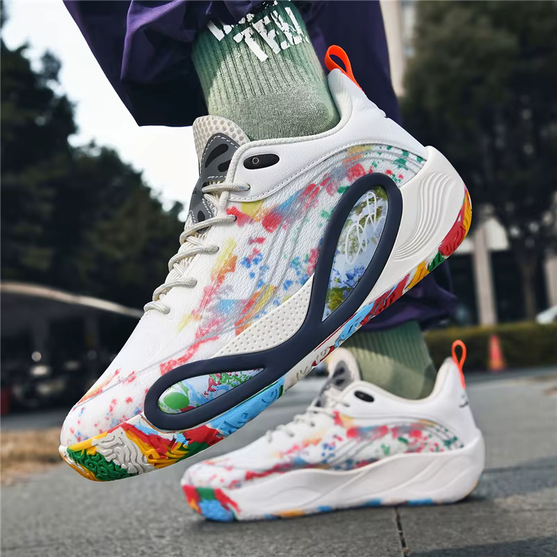 Chaussures de basket-ball pour hommes, respirantes, antidérapantes, portables, pour course à pied, e