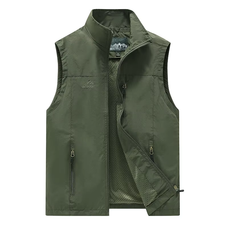 FGKKS printemps nouveaux hommes gilet loisirs de plein air couleur unie gilet jeune d'âge moyen phot