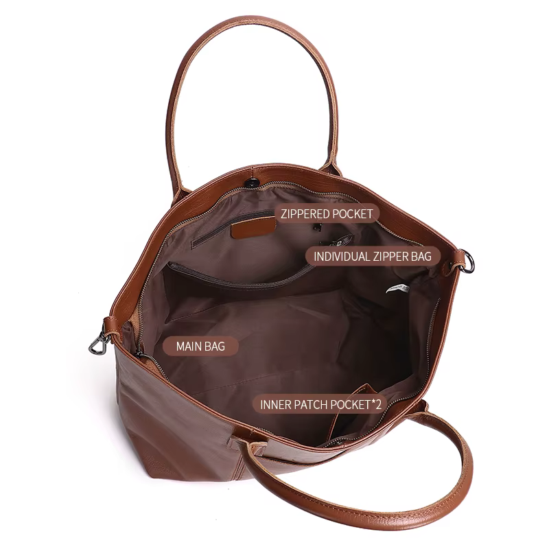 Sac fourre-tout élégant en cuir pour femme, cuir de vache véritable, extensible, 14-25 ", pour ordin