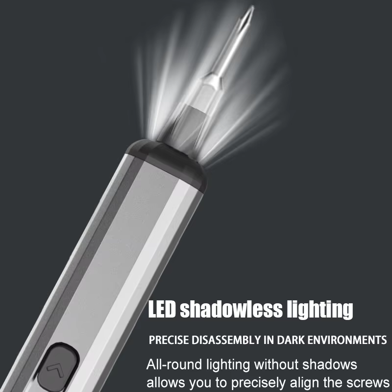 Jeu de tournevis électriques, Kit d'outils électriques de précision rechargeables avec lumière LED 3