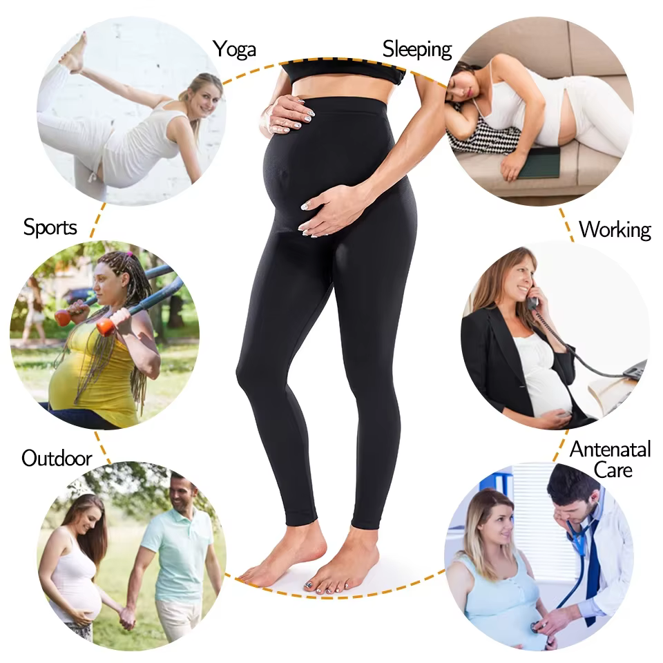 Leggings de maternité sur le ventre, pantalons de grossesse, collants de soutien du ventre taille ha