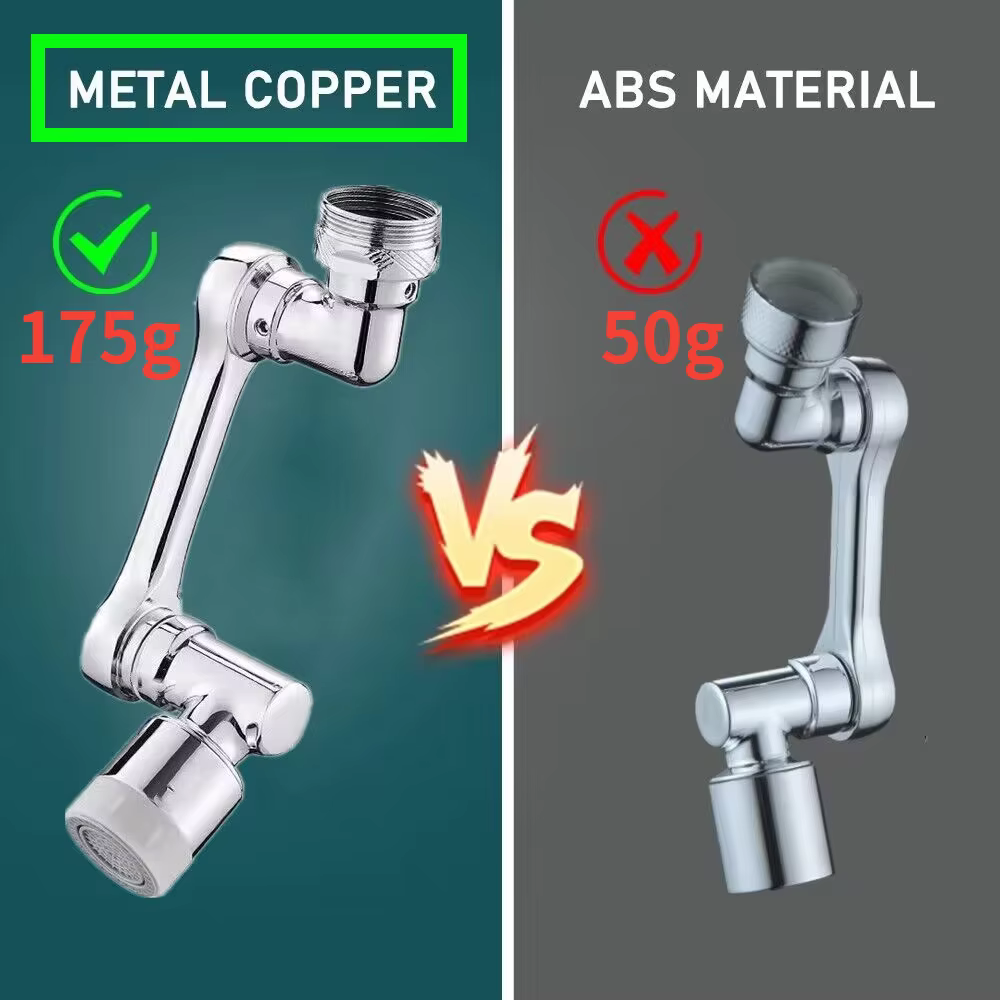 Métal 1080 °   Tête de pulvérisation de robinet à Rotation universelle, adaptateur 22/24mm, prolonga