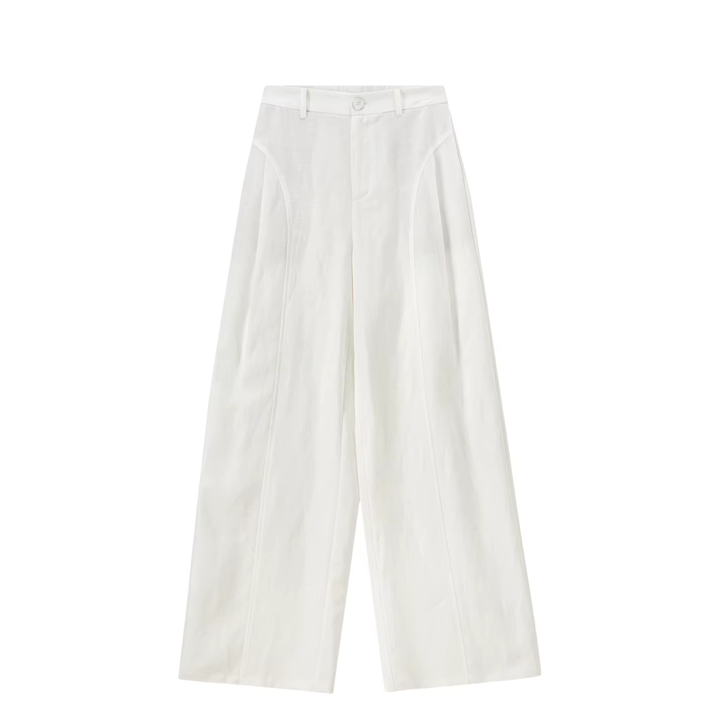 Pantalon blanc pour femme SENTUBILA, mélange lin et lyocell, coupe large, tendance printemps 2026, t